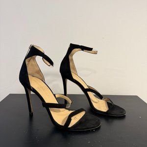 Tamara Mellon Black Suede D'Orsay Pumps, Size 9